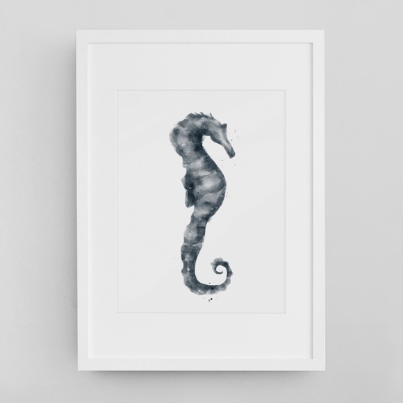 Wall Art Watercolor Sea Horse Print Poster Unframed - Picture 5 of 10